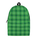 Shamrock Green Plaid Pattern Print Backpack