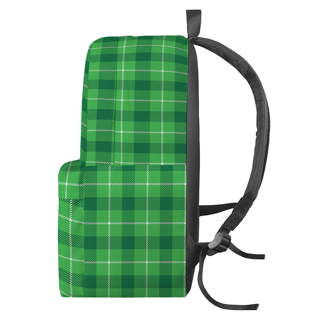 Shamrock Green Plaid Pattern Print Backpack