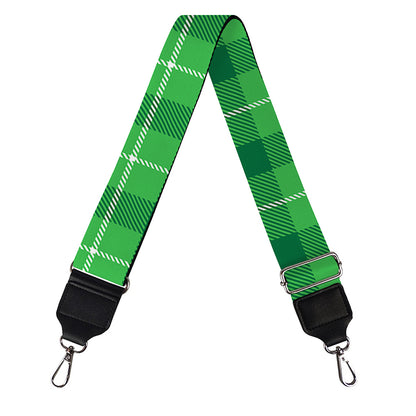 Shamrock Green Plaid Pattern Print Bag Strap