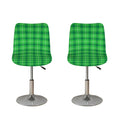 Shamrock Green Plaid Pattern Print Bar Stool Covers