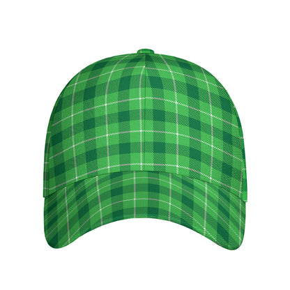 Shamrock Green Plaid Pattern Print Baseball Cap