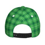 Shamrock Green Plaid Pattern Print Baseball Cap