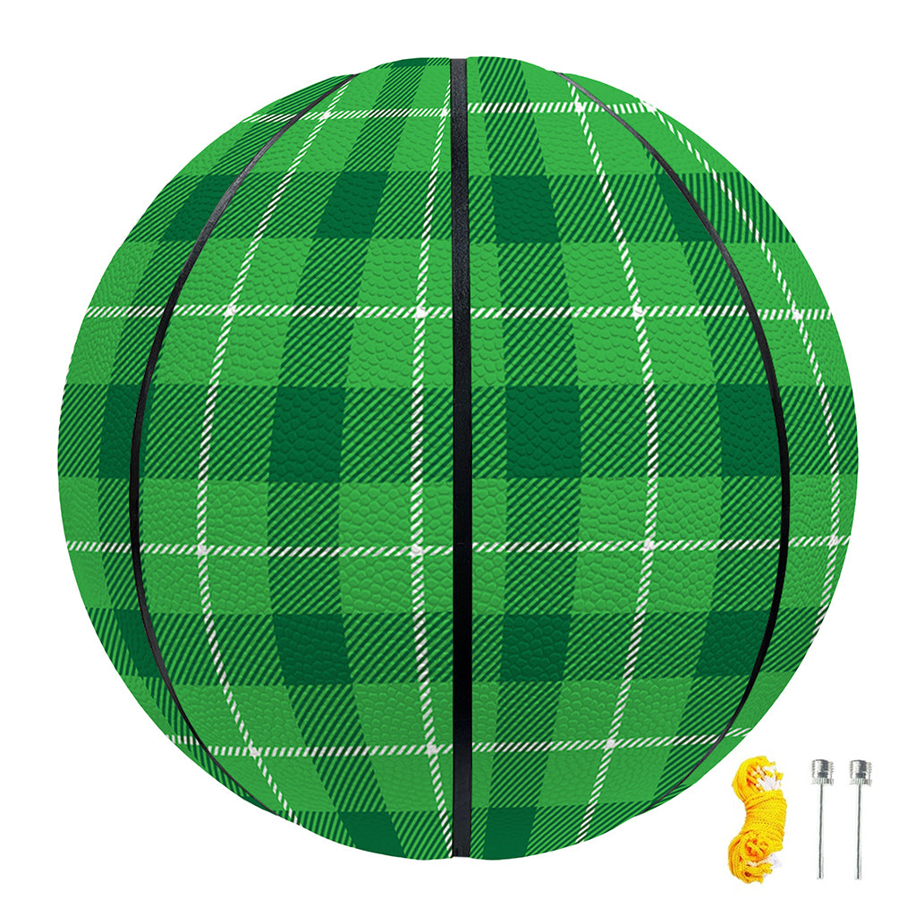 Shamrock Green Plaid Pattern Print Basketball