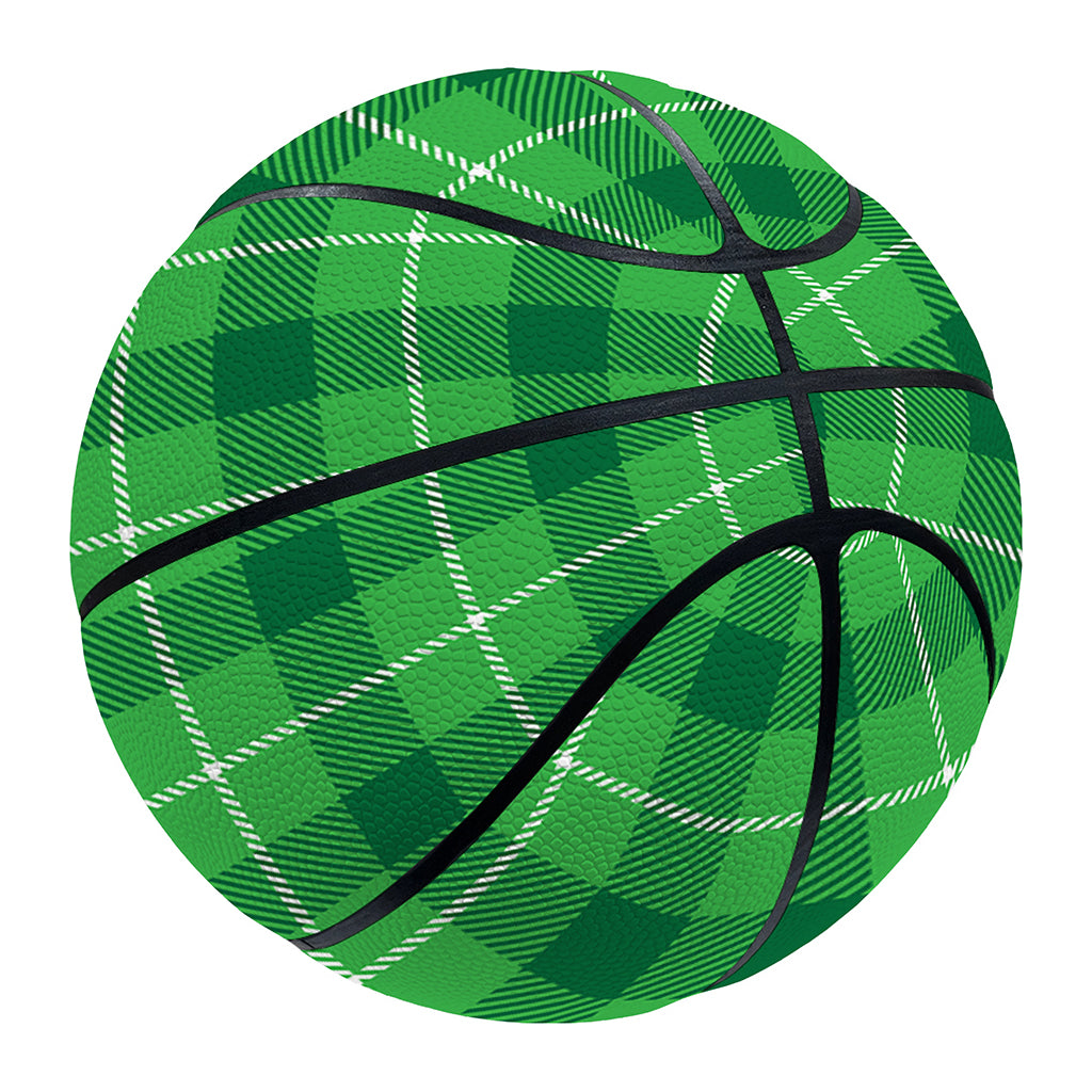 Shamrock Green Plaid Pattern Print Basketball