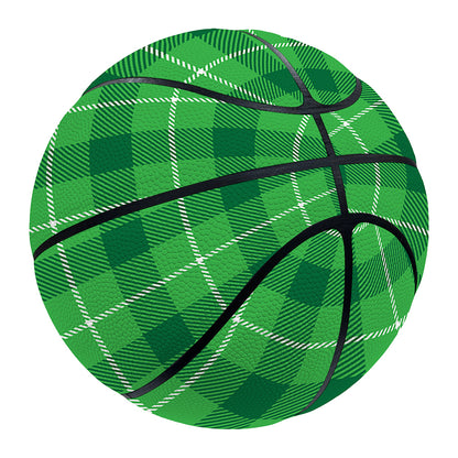 Shamrock Green Plaid Pattern Print Basketball