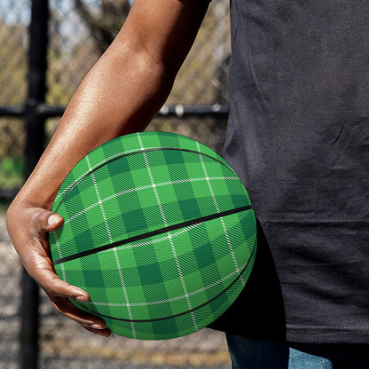 Shamrock Green Plaid Pattern Print Basketball