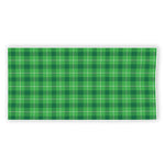 Shamrock Green Plaid Pattern Print Beach Towel