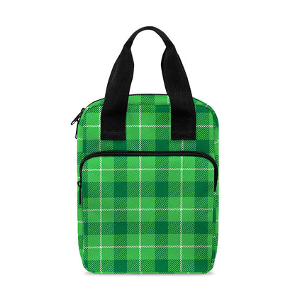Shamrock Green Plaid Pattern Print Bible Tote Bag
