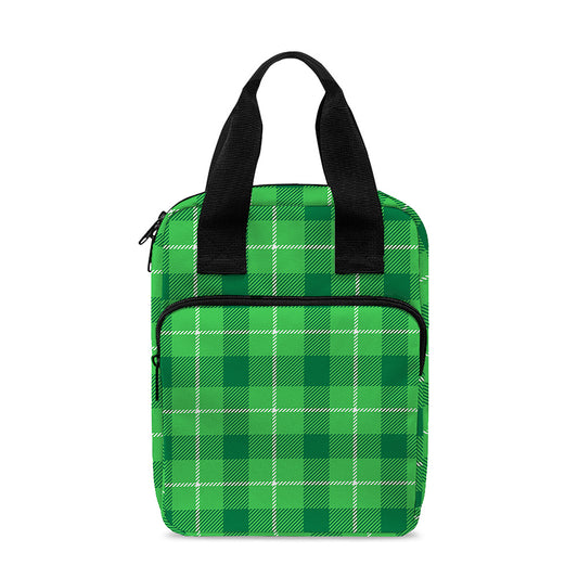 Shamrock Green Plaid Pattern Print Bible Tote Bag