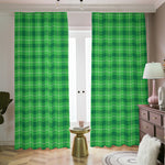 Shamrock Green Plaid Pattern Print Blackout Pencil Pleat Curtains