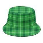Shamrock Green Plaid Pattern Print Bucket Hat