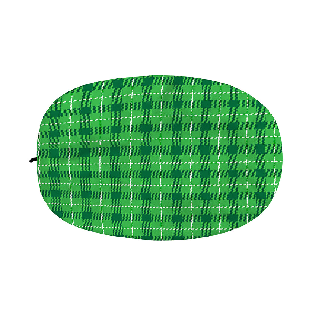 Shamrock Green Plaid Pattern Print Car Side Mirror Covers