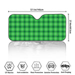 Shamrock Green Plaid Pattern Print Car Windshield Sun Shade