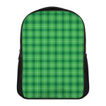 Shamrock Green Plaid Pattern Print Casual Backpack