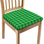 Shamrock Green Plaid Pattern Print Chair Cushion Cover
