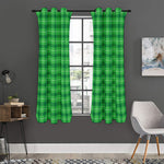 Shamrock Green Plaid Pattern Print Curtain