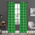 Shamrock Green Plaid Pattern Print Curtain