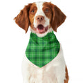 Shamrock Green Plaid Pattern Print Dog Bandana