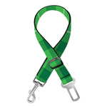 Shamrock Green Plaid Pattern Print Dog Seat Belt