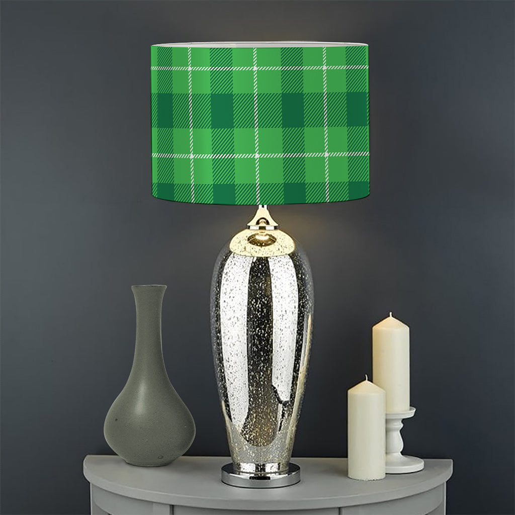 Shamrock Green Plaid Pattern Print Drum Lamp Shade