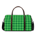 Shamrock Green Plaid Pattern Print Duffel Bag