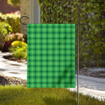 Shamrock Green Plaid Pattern Print House Flag