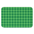 Shamrock Green Plaid Pattern Print Indoor Door Mat