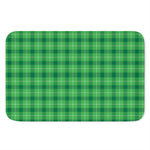 Shamrock Green Plaid Pattern Print Indoor Door Mat
