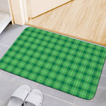 Shamrock Green Plaid Pattern Print Indoor Door Mat