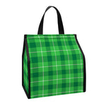 Shamrock Green Plaid Pattern Print Insulated Lunch Tote