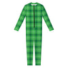 Shamrock Green Plaid Pattern Print Jumpsuit