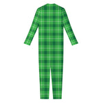 Shamrock Green Plaid Pattern Print Jumpsuit