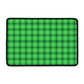 Shamrock Green Plaid Pattern Print Kitchen Mat