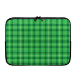 Shamrock Green Plaid Pattern Print Laptop Sleeve