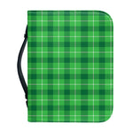 Shamrock Green Plaid Pattern Print Leather Bible Cover