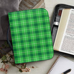 Shamrock Green Plaid Pattern Print Leather Bible Cover