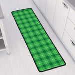 Shamrock Green Plaid Pattern Print Long Kitchen Mat