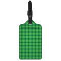 Shamrock Green Plaid Pattern Print Luggage Tag