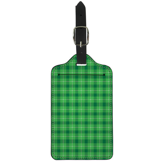Shamrock Green Plaid Pattern Print Luggage Tag