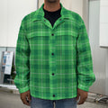 Shamrock Green Plaid Pattern Print Men's Shirt Jacket
