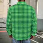 Shamrock Green Plaid Pattern Print Men's Shirt Jacket