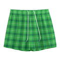 Shamrock Green Plaid Pattern Print Mesh Shorts