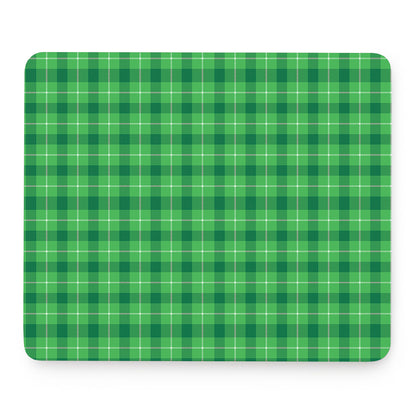 Shamrock Green Plaid Pattern Print Mouse Pad