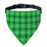 Shamrock Green Plaid Pattern Print Over The Collar Dog Bandana