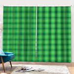 Shamrock Green Plaid Pattern Print Pencil Pleat Curtains