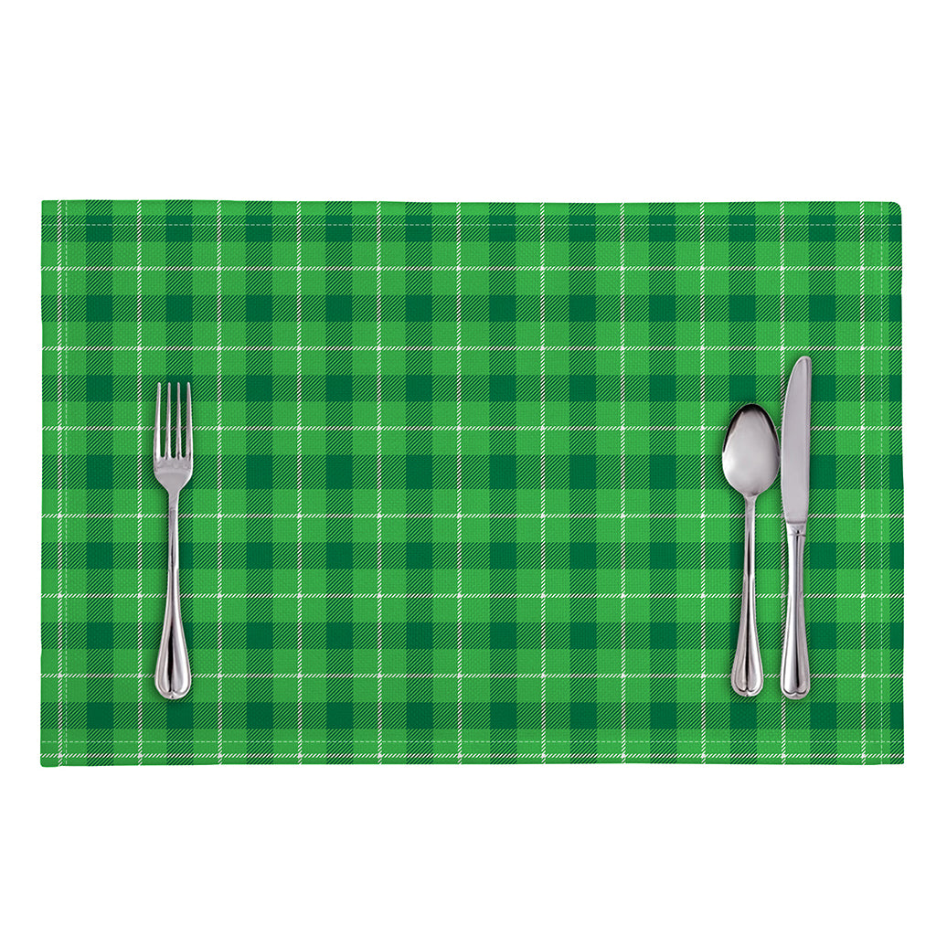 Shamrock Green Plaid Pattern Print Placemat