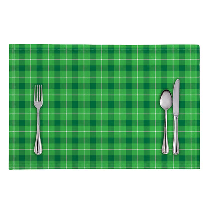 Shamrock Green Plaid Pattern Print Placemat