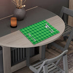 Shamrock Green Plaid Pattern Print Placemat