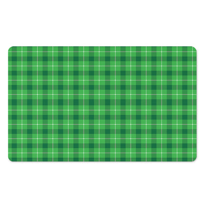 Shamrock Green Plaid Pattern Print Polyester Doormat