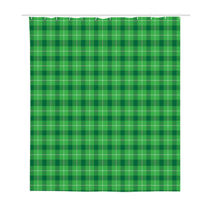 Shamrock Green Plaid Pattern Print Polyester Shower Curtain